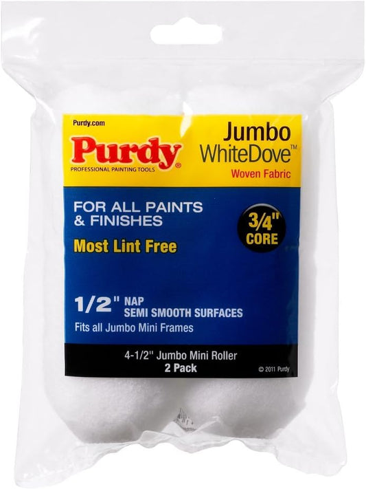 PURDY White Dove Jumbo Mini Roller Covers 13mm Nap