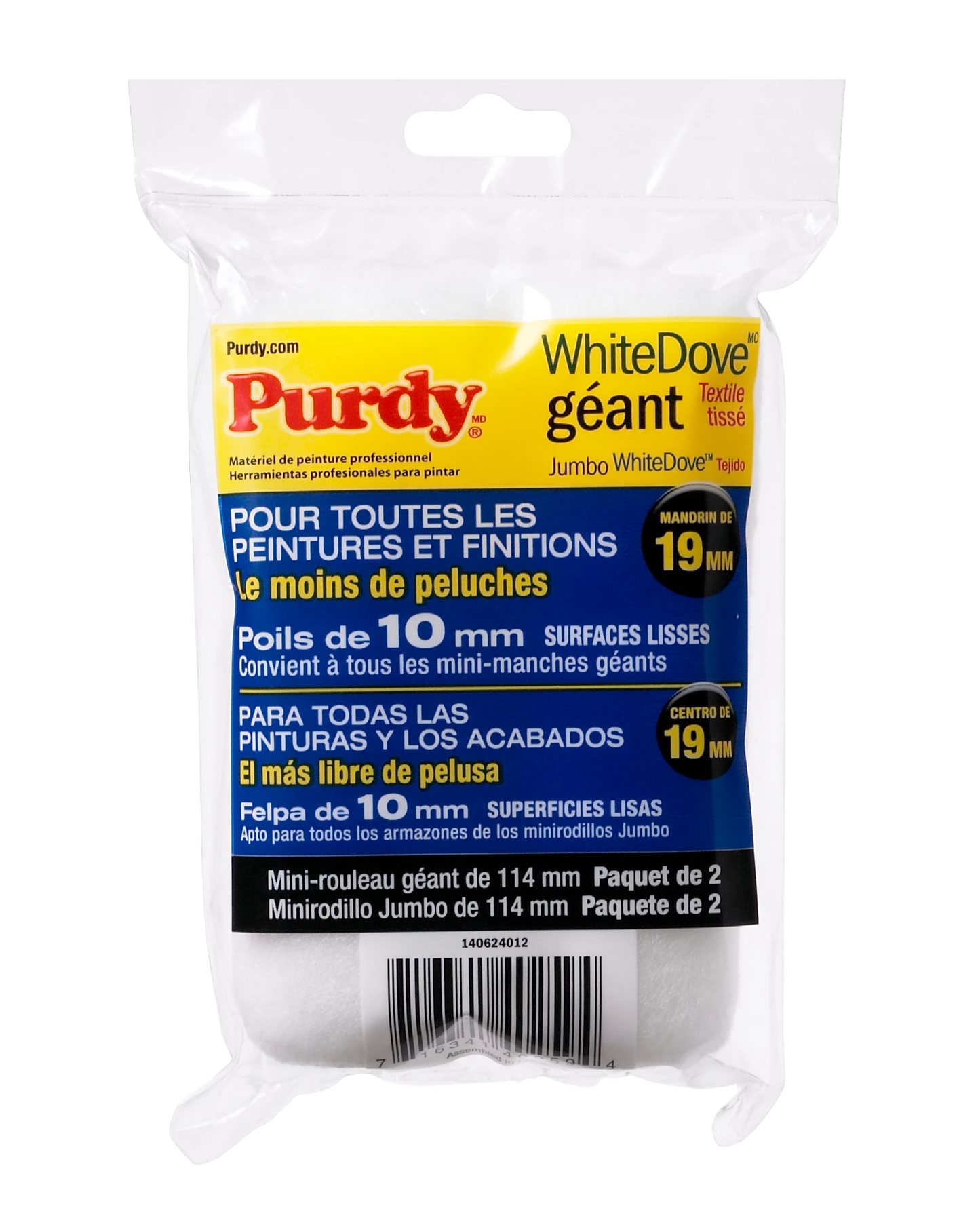 PURDY White Dove Jumbo Mini Roller Covers 10mm Nap