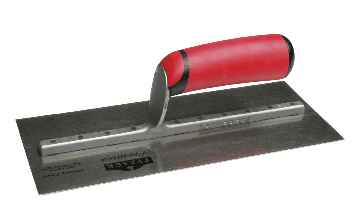 Straight 280mm Trowel Rubber Handle Carbon Steel Tyzack
