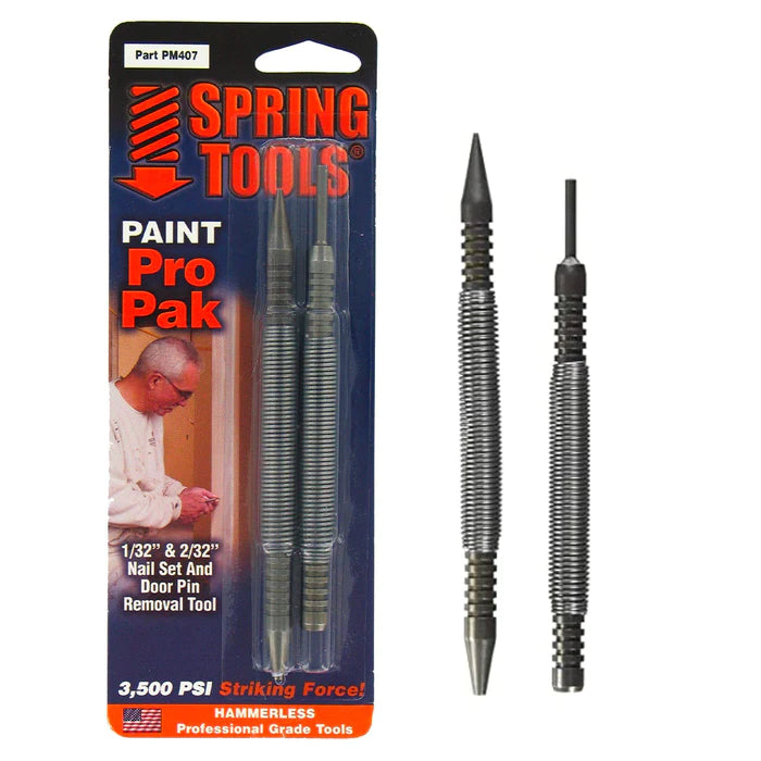 Spring Tools Hammerless Nail Punch & Set