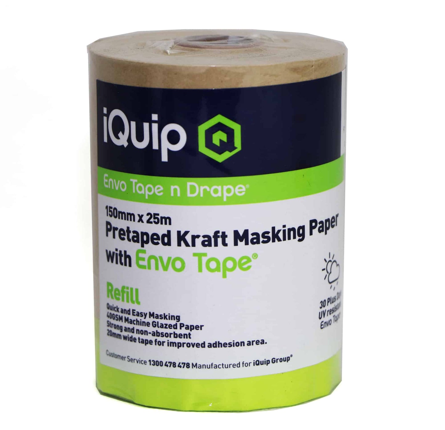 iQuip Pretaped Kraft Masking Paper REFILL